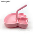 Aspiration animale Nouveau design mignon assiette de silicone bébé